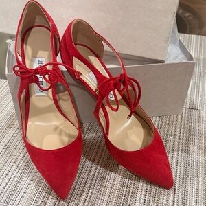 Jimmy Choo Vibrant Red Suede Heels